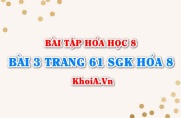 Bài 3 trang 61 SGK Hóa 8: Phản ứng hóa học, phương trình hóa học, định luật bảo toàn khối lượng